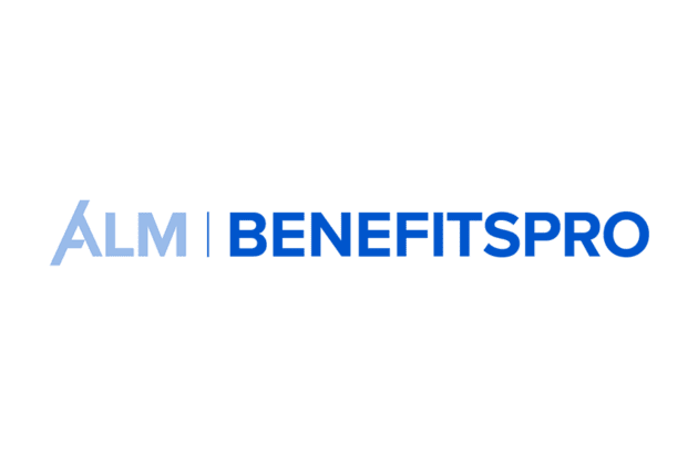 Logo of ALM Benefitspro, featuring bold blue text on a white background.